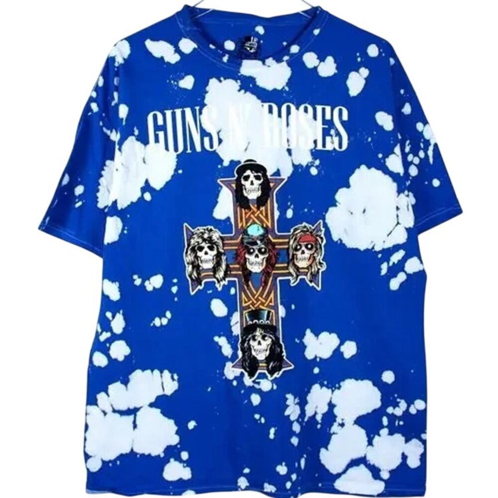 Guns N Roses Vintage Style TieDye Appetite for Destruction TShirt 4XL Blue White